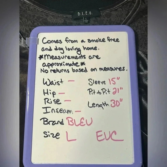 BLEU Size L velour and lace tunic length top EUC - Picture 5 of 8